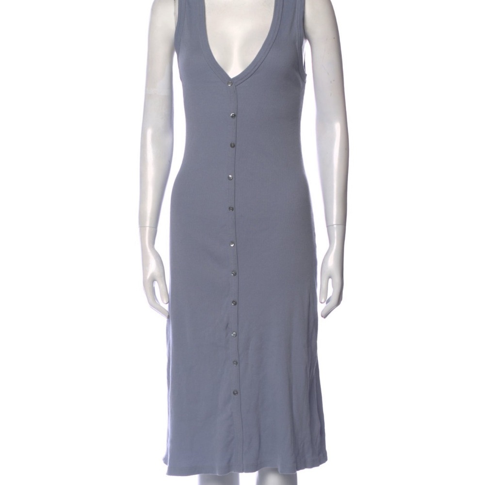 Elegant Blue Sleeveless Dress